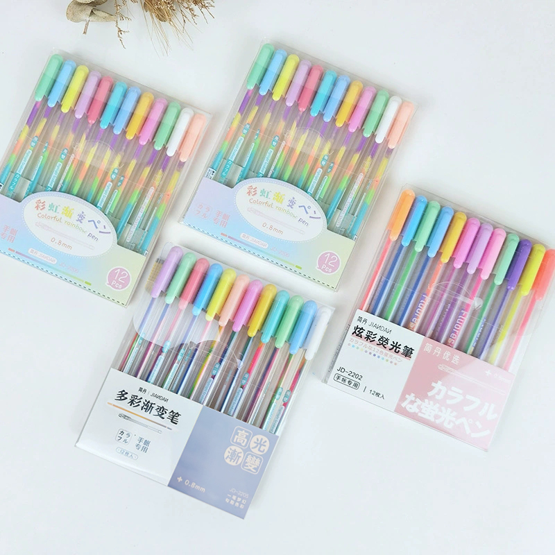 Correction Pen Fine - 12色のかわいいゲルペン、0.8mm細い先端インクカラーゲルマーカー、大人の塗り絵、子供の描画画材、スクラップブック用