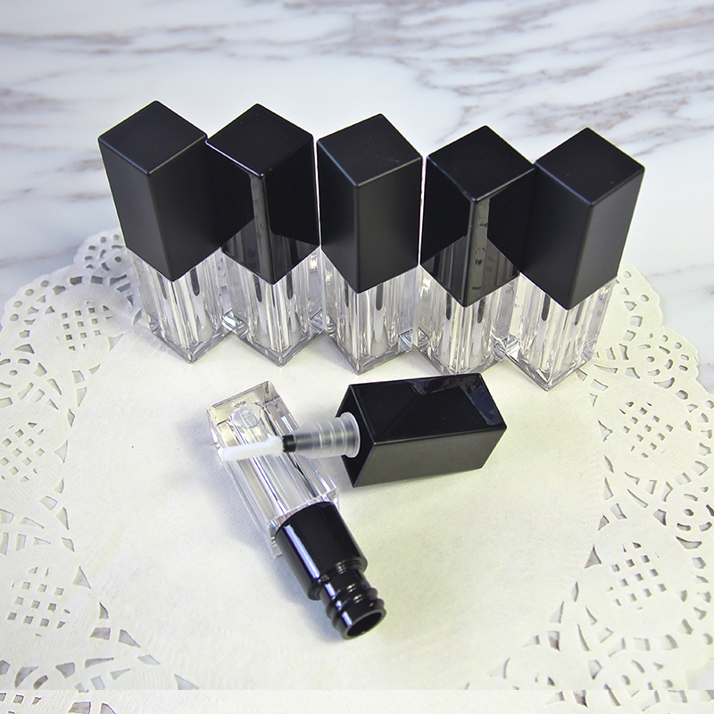 Gel Refill Pack - 3.5 ミリリットル角型リップチューブ黒蓋エッセンシャルオイルグロスモイスチャージェルバームブースター軟膏蜂蜜メイクアップ化粧品包装