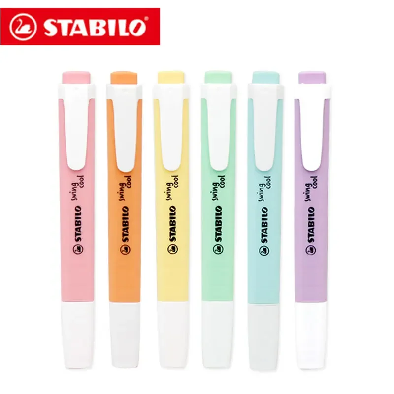 Stabilo Marker Boss - STABILO 新 275 蛍光ペンパステルマーカー白鳥スイング 6 色単一テキストフォーカスマーカーペン学校オフィス用
