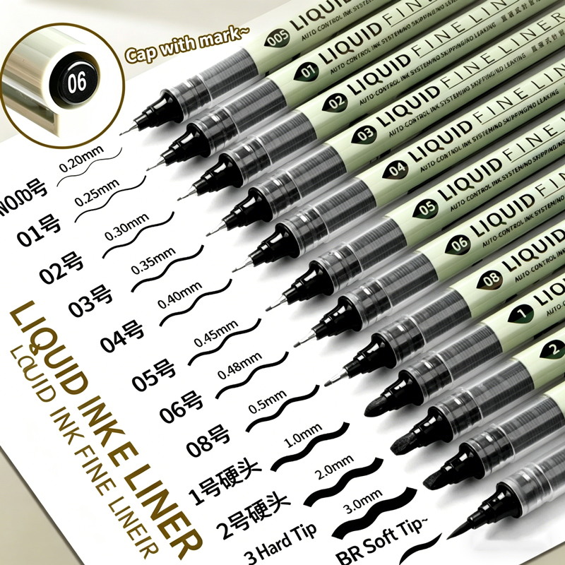 12本入り ブラックペン 極細スケッチマーカー 異なるペン先 - Correction Pen Fine のレビューと価格