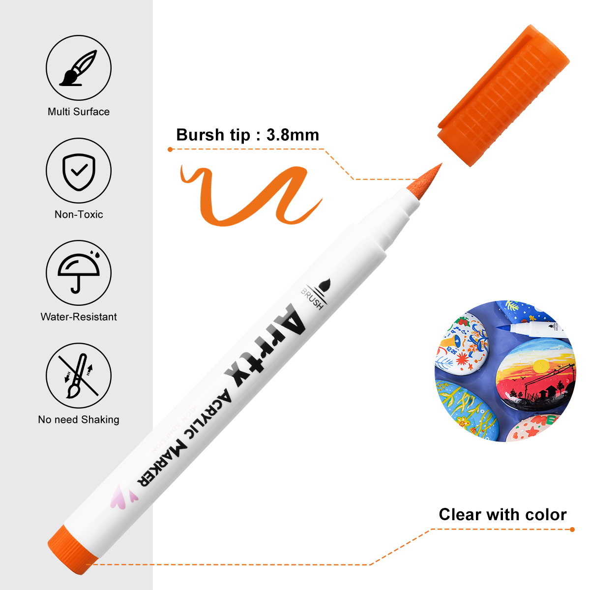 Arrtx アクリルペイントペン、極細チップアクリルペイント - Copic Marker Classic のレビューと価格