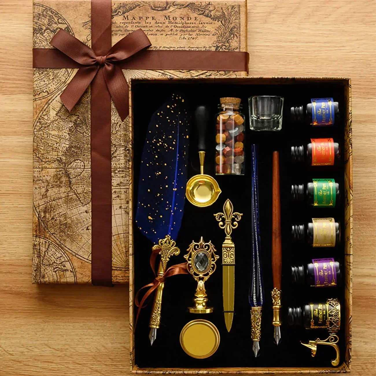クラシックな書道フェザーペン,ワックスやインクスタンプのセッ - Wax Seal Stamp Set のレビューと価格
