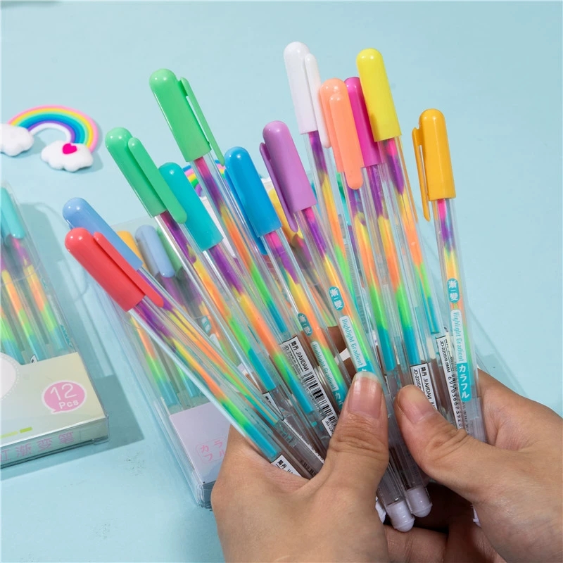 12色のかわいいゲルペン、0.8mm細い先端インクカラーゲル - Correction Pen Fine のレビューと価格