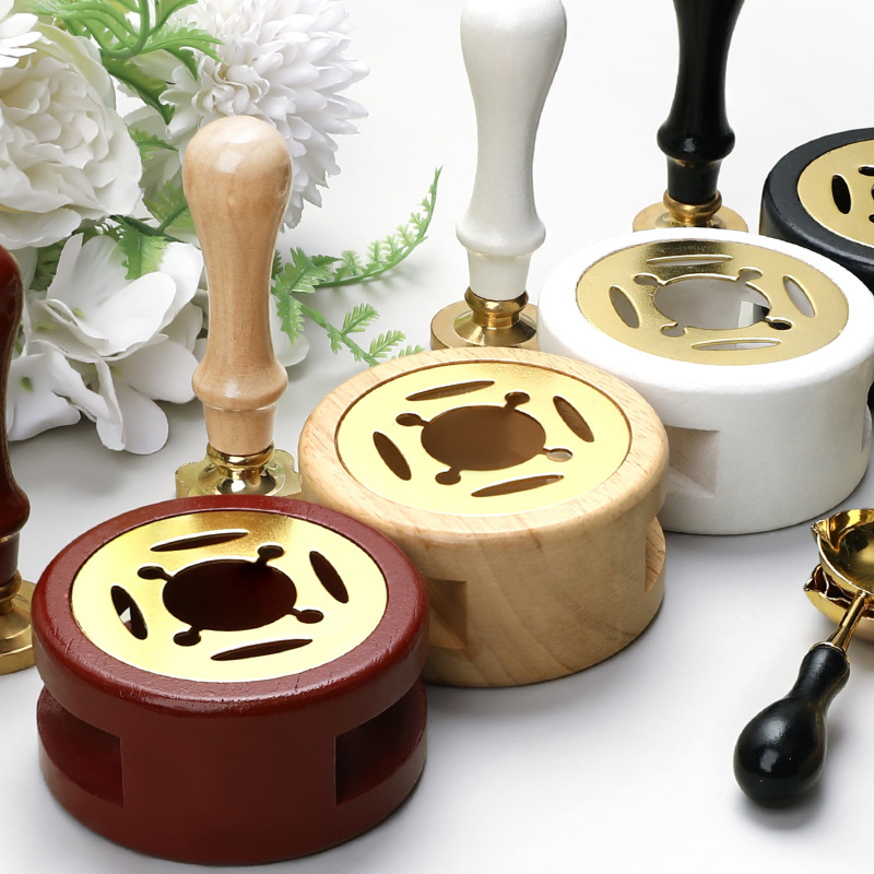 【P】3個入りワックスシールスタンプセット、漆炉、木製ストー - Wax Seal Stamp Set のレビューと価格