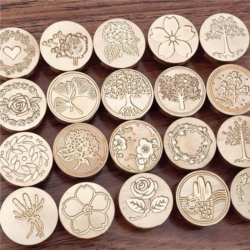 フラワーワックスシールスタンプヘッド、プラントリーフ、ガーラ - Wax Seal Stamp Set のレビューと価格