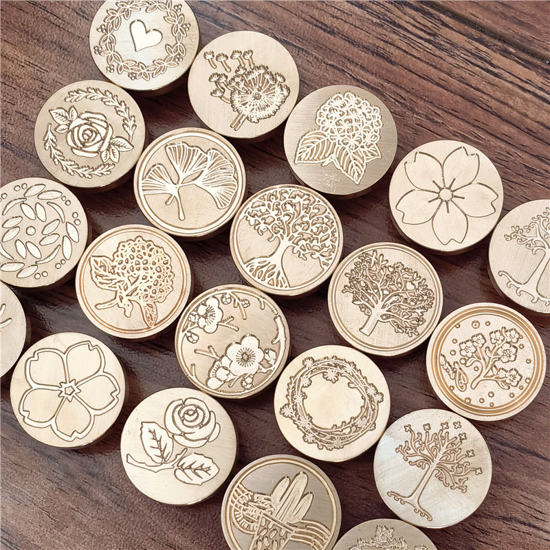 フラワーワックスシールスタンプヘッド、プラントリーフ、ガーラ - Wax Seal Stamp Set のレビューと価格