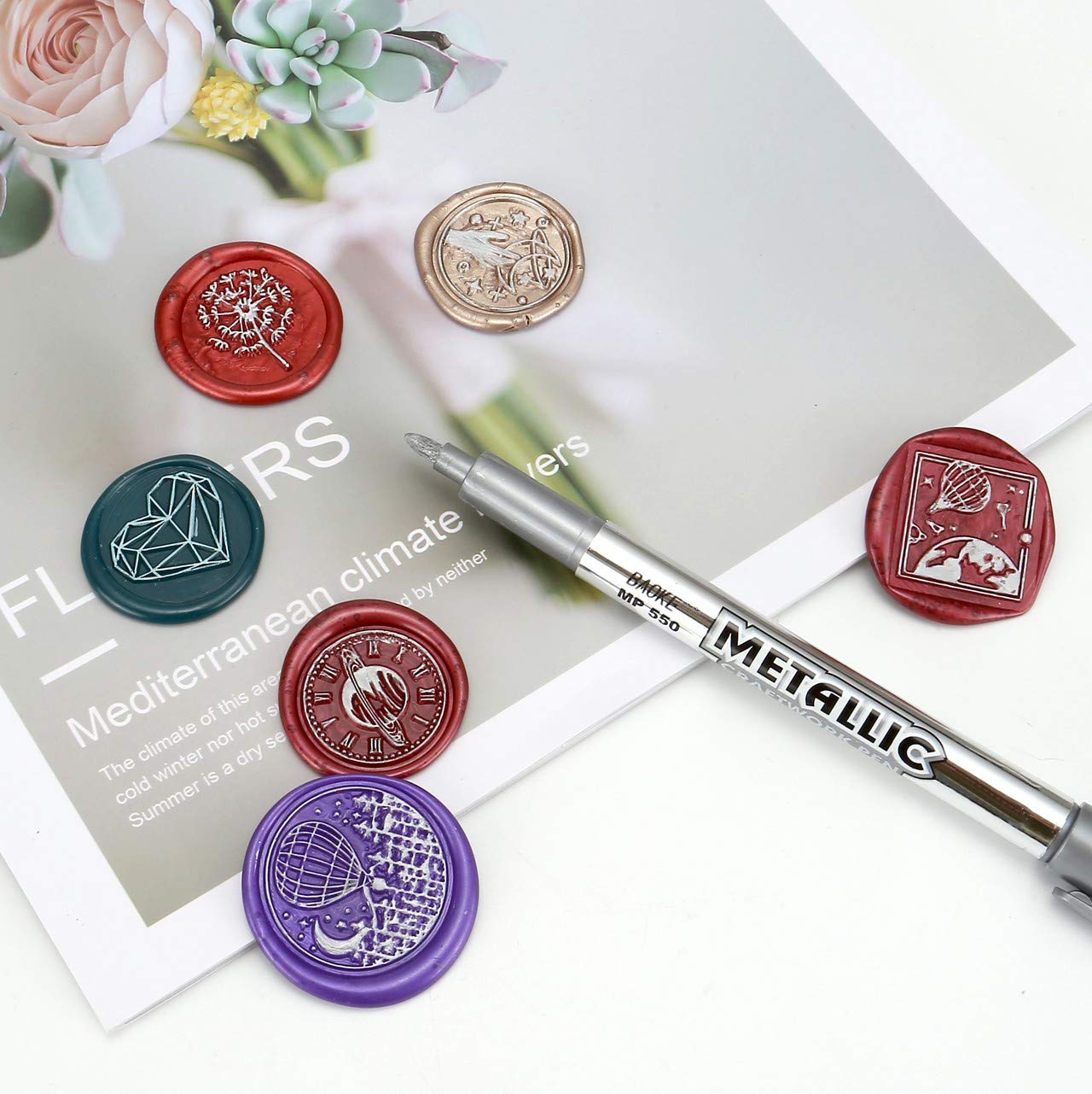 ワックスシールペンセット,装飾用,シールスタンプ,結婚式の招 - Wax Seal Stamp Set のレビューと価格