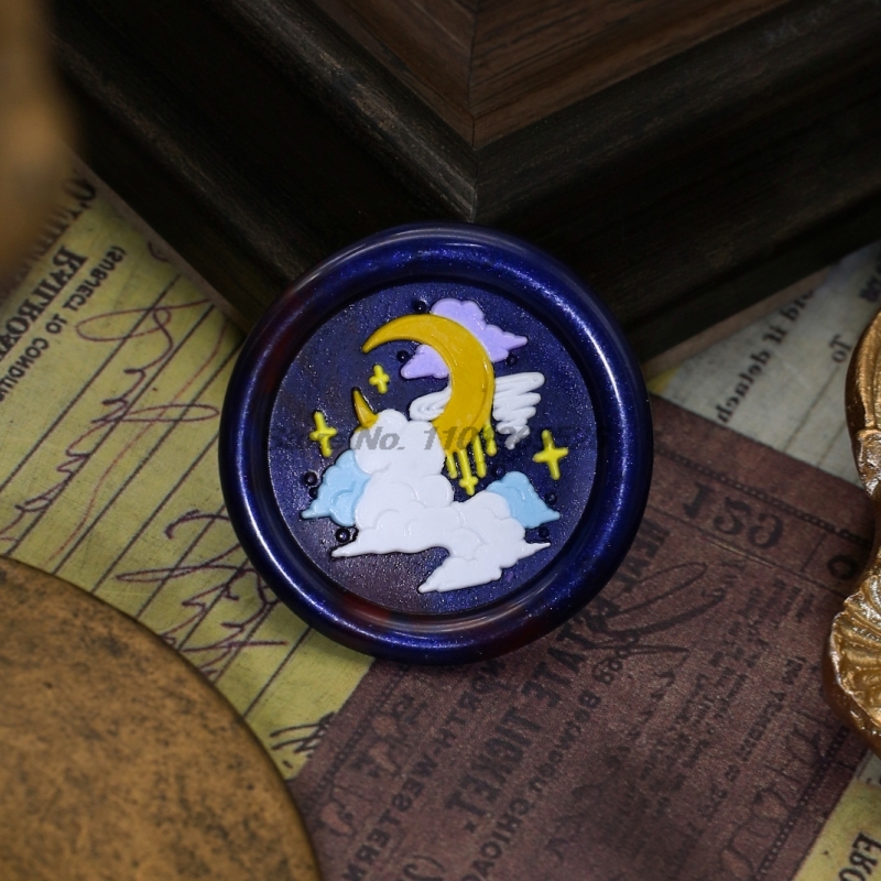 クリスタルローズ星空デイジームーンパターン真鍮ワックスシール - Wax Seal Stamp Set のレビューと価格